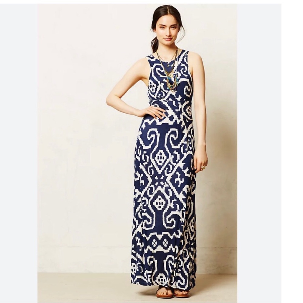 Maeve/Anthro Maxi Dress XS. Stretch Fabric Fully Lined